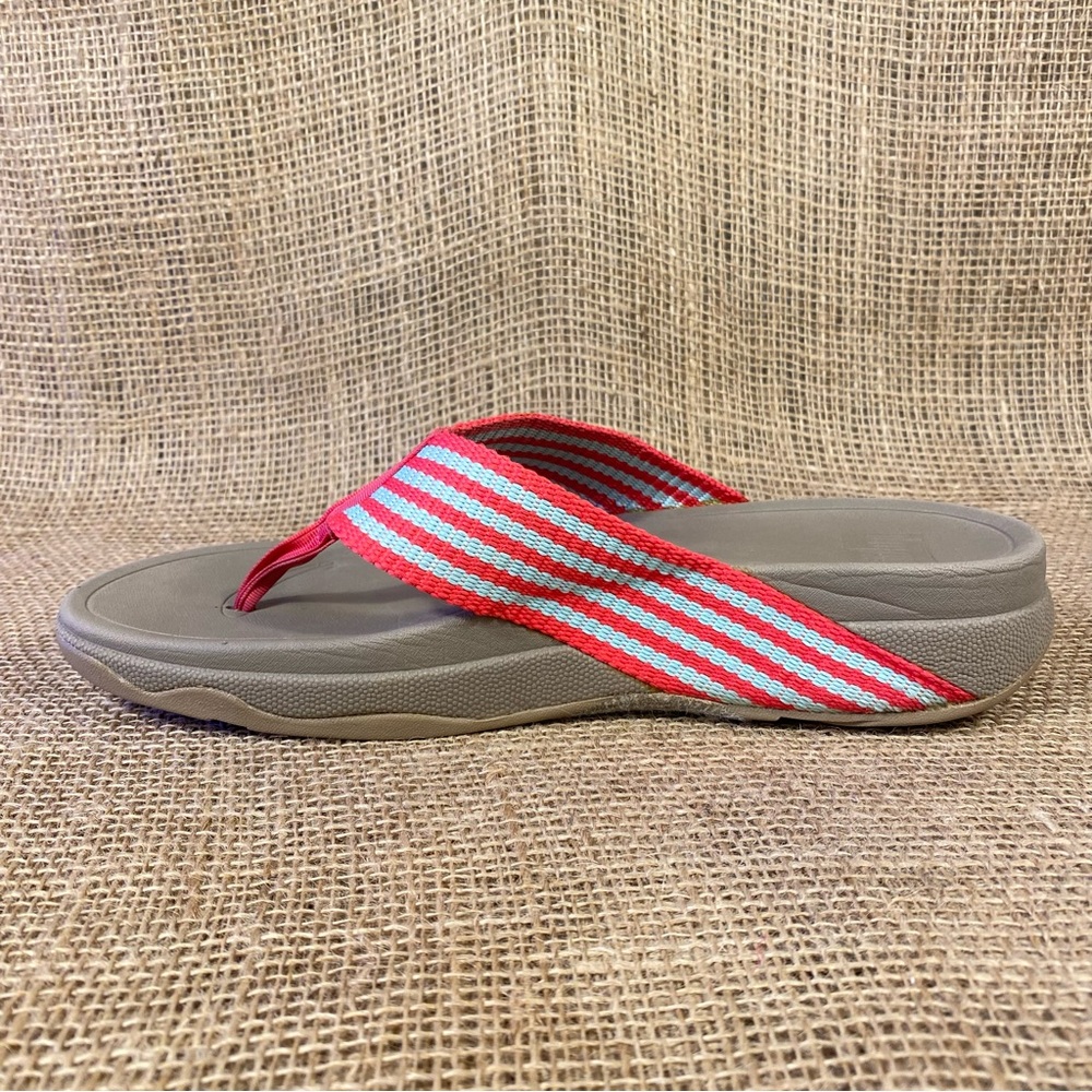 Fitflop Clog Sandals Slides Wedge Raspberry Tan G… - image 5